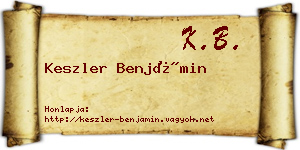 Keszler Benjámin névjegykártya