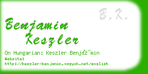 benjamin keszler business card